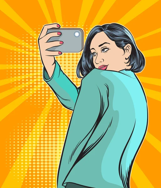 Jovens Mulheres Bonitas Tirando Foto Selfie Telefone Inteligente Mídias Redes —  Vetores de Stock