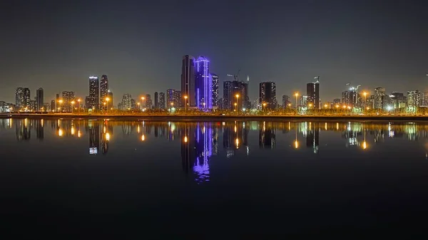 Horizonte Sharjah Noite — Fotografia de Stock