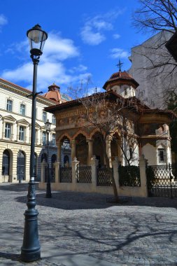 Romanya 'nın Bükreş kentindeki antik Stavropoleos manastırı