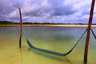 Lagoa de Paraiso, Jijoca de Jericoacoara, Brezilya 'da dinlenme hamakları