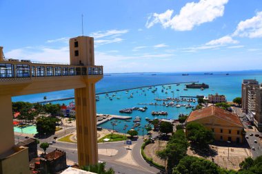 Baia de Todos os Santos 'un güzel manzarası, Salvador de Bahia, Brezilya