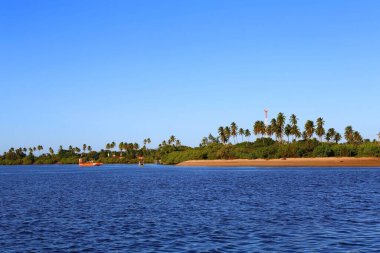 Porto das Barcas, nehrin denizle buluştuğu yer, Alagoas, Brezilya
