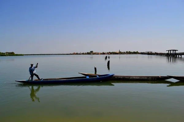 Acque Calme Del Delta Joal Fadiouth Senegal — Foto Stock