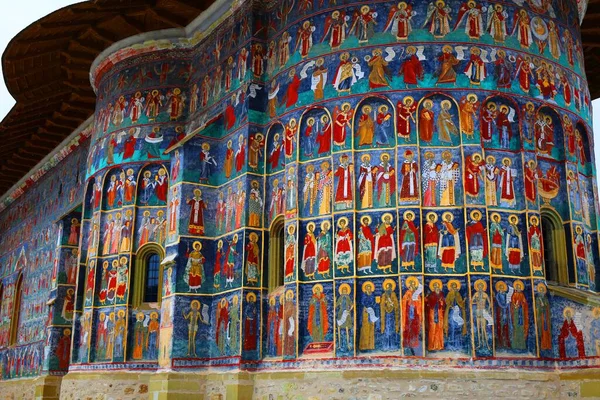 Malovaný Klášter Okrese Suceava Rumunsko — Stock fotografie