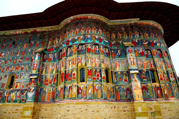 Malovaný Klášter Okrese Suceava Rumunsko — Stock fotografie