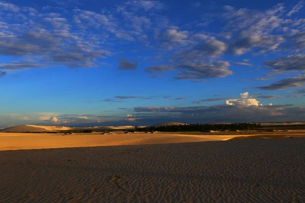 Panoramiczny Widok Wydmę Zachodu Słońca Jericoacoara Brazylia — Zdjęcie stockowe