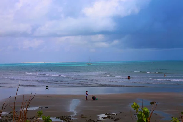Jericoacoara Ceara Brezilya Deniz Alçalınca Geniş Bir Sahil — Stok fotoğraf