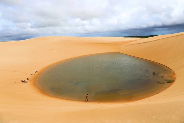 Όμορφοι Αμμόλοφοι Και Λιμνοθάλασσες Στην Parnaiba Piaui — Φωτογραφία Αρχείου