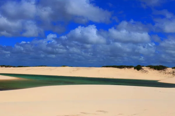 Santo Amaro Lencois Maranhenses Ulusal Parkı Maranhao Brezilya Güzel Turkuaz — Stok fotoğraf