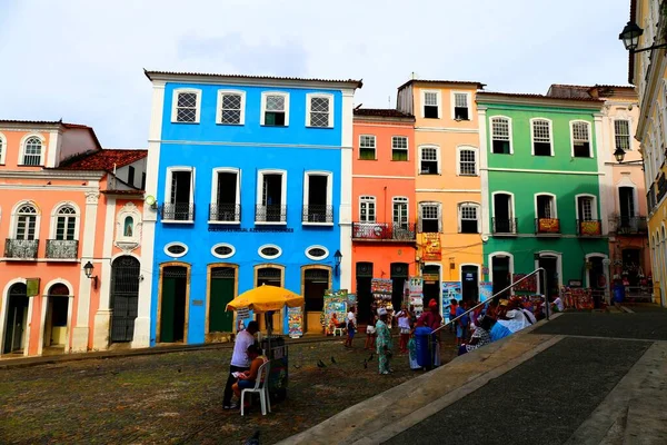 Colorata Architettura Tradizionale Salvador Bahia Brasile — Foto Stock