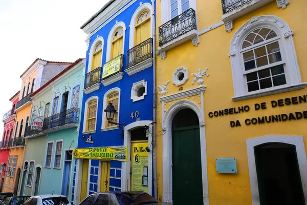 Farbenfrohe Traditionelle Architektur Salvador Bahia Brasilien — Stockfoto