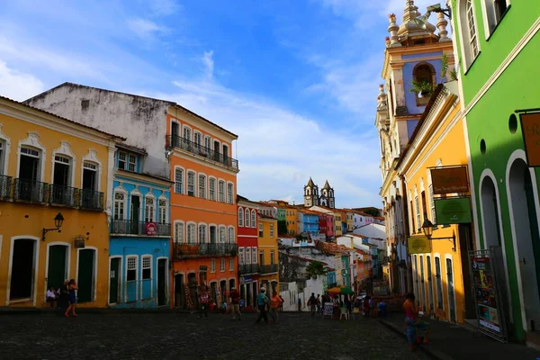 Колоритна Традиційна Архітектура Сальвадорі Баїя Бразилія — стокове фото