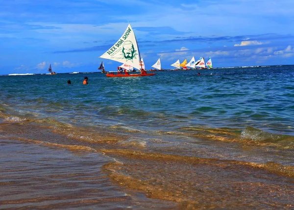 Porto Galinhas Pernambuco Brezilya Güzel Yelkenli Tekneleri — Stok fotoğraf