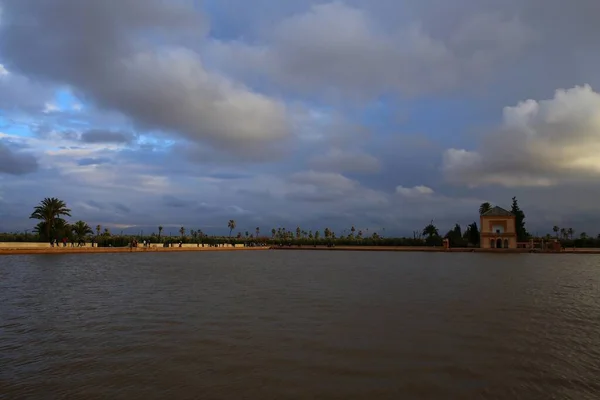 Urban Park Lake Marrakesh Morocco — Stock Photo, Image