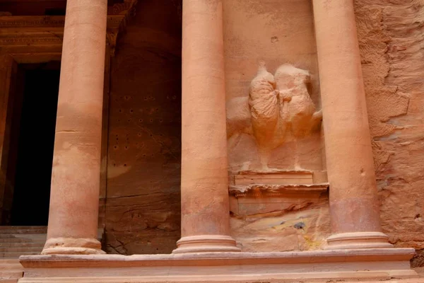 Ruínas Tesouro Petra Jordânia — Fotografia de Stock