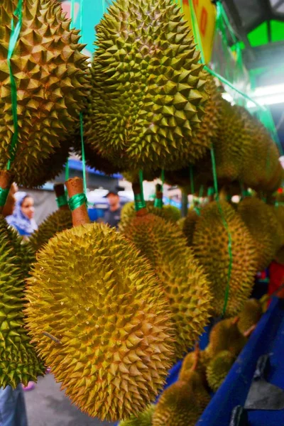 Gros Plan Sur Les Fruits Durian Dans Marché Local Malaisie — Photo