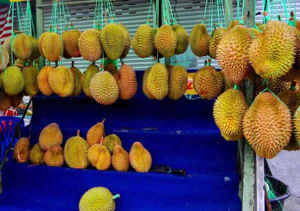 Gros Fruits Durian Sur Marché Local Kuala Lumpur — Photo
