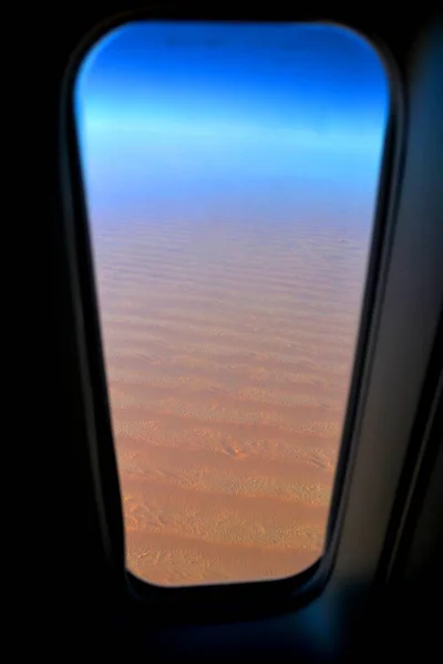 View over Sahara desert from the plane