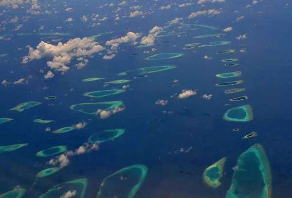 Molti Atolli Visti Dall Alto Maldive — Foto Stock