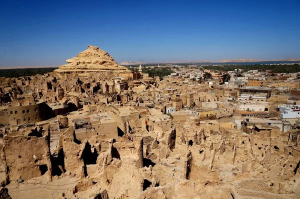 Reruntuhan Shali Kota Gurun Oasis Siwa Sahara Mesir — Stok Foto