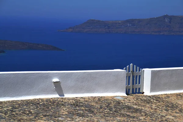 Beautiful White Blue Architecture Oia Santorini Greece — Stock Photo, Image