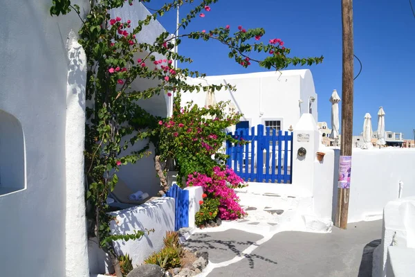 Prachtige Witte Blauwe Architectuur Oia Santorini Griekenland — Stockfoto