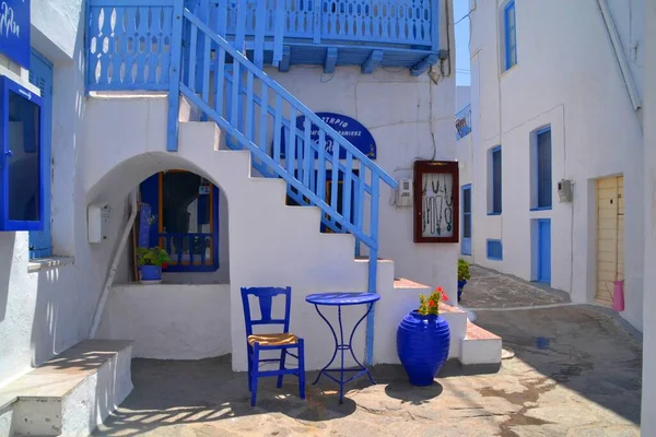Schöne Blau Weiße Architektur Milos Griechenland — Stockfoto