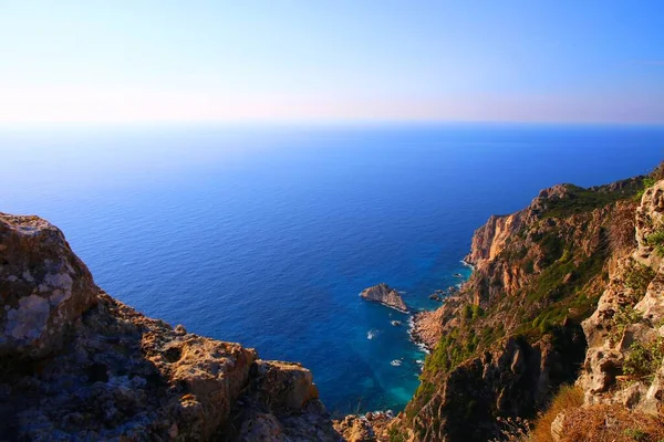 Toller Blick Über Das Meer Von Angelokastro Insel Korfu Griechenland — Stockfoto