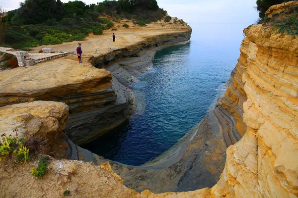 Malerischer Felsstrand Sidari Insel Korfu Griechenland — Stockfoto