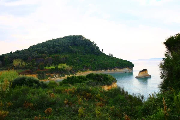 Malerischer Felsstrand Sidari Insel Korfu Griechenland — Stockfoto