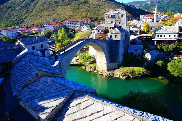 Hermosa Vista Histórica Ciudad Mostar Bosnia — Foto de Stock