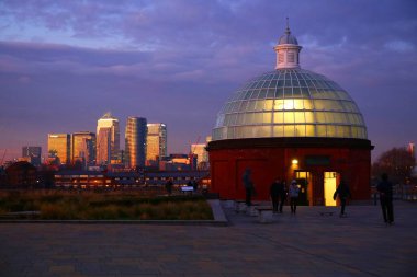 Gün batımında Greenwich 'in güzel manzarası, Londra