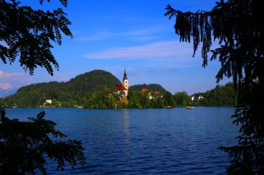 Slovenya, Bled Gölü 'nün ortasındaki güzel ada