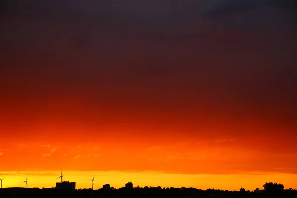 Ciel Dramatique Pendant Coucher Soleil Worms Allemagne — Photo