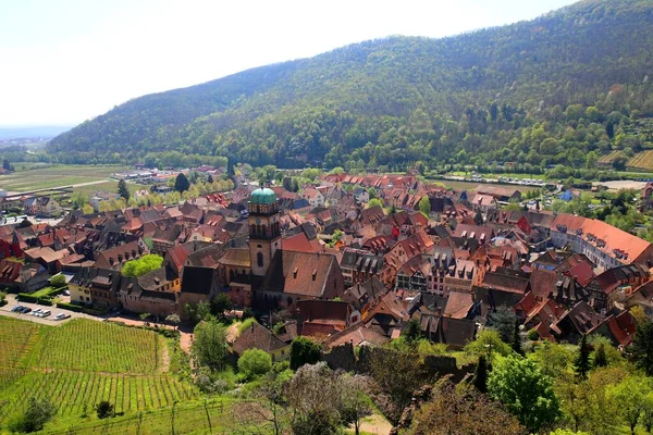 Tradiční Barevné Město Kaysersberg Vignoble Alsasku Francie — Stock fotografie