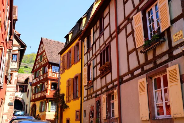 Cidade Colorida Tradicional Kaysersberg Vignoble Alsácia França — Fotografia de Stock