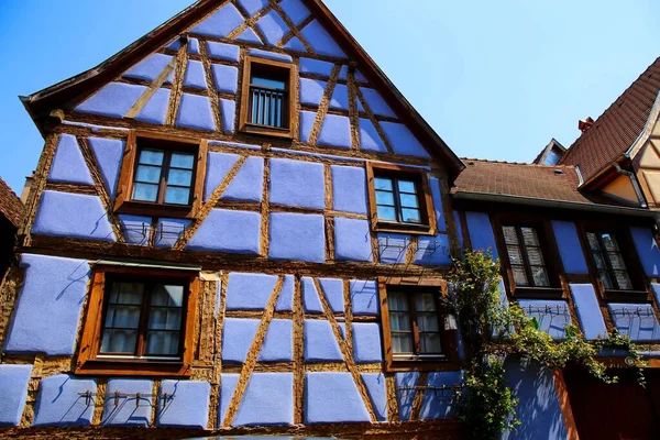Tradycyjne Kolorowe Miasto Kaysersberg Vignoble Alzacji Francja — Zdjęcie stockowe