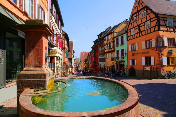 Ville Traditionnelle Colorée Riquewihr Alsace France — Photo