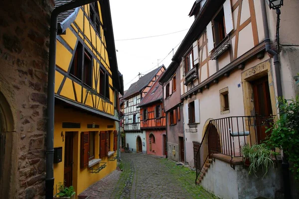 Historická Středověká Vesnice Eguisheim Alsasku Francie — Stock fotografie