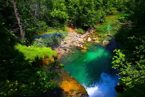 Красивая Зеленая Вода Винтгарском Ущелье Словения — стоковое фото