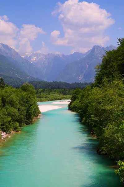 Hermoso Río Montaña Fresco Soca Eslovenia — Foto de Stock