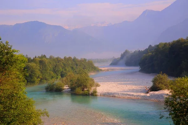 Beautiful Fresh Mountain River Soca Slovenia — Stock Photo, Image