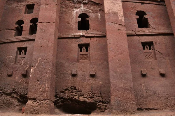 Iglesia Monolítica Tallada Roca Lalibela Etiopía —  Fotos de Stock