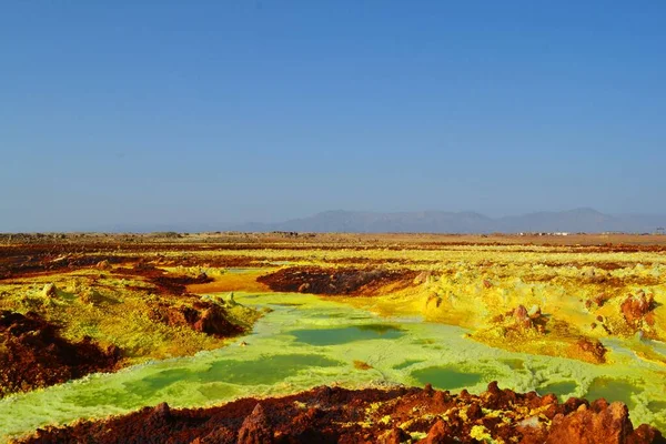 Dallol Yellow Surface Danakil Depression — Stock Photo, Image