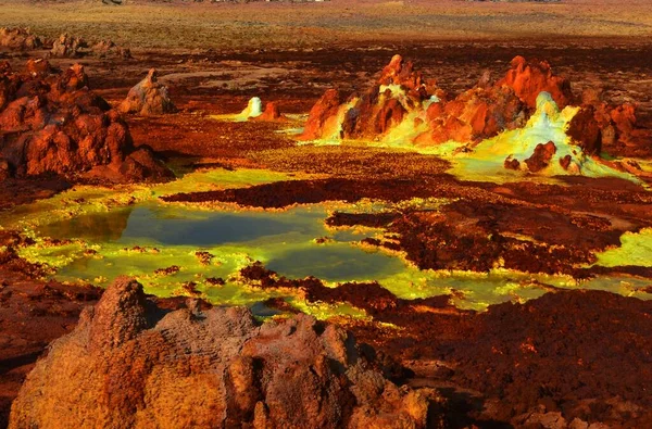 Dallol Yellow Surface Danakil Depression — Stock Photo, Image