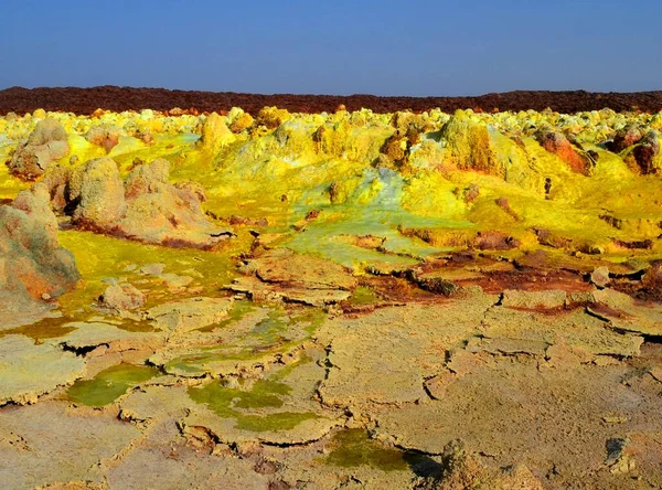 Dallol Yellow Surface Danakil Depression — Stock Photo, Image