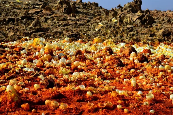 Dallol Yellow Surface Danakil Depression — Stock Photo, Image