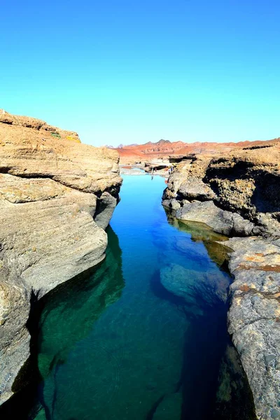Canyons Hatta Eau Transparente Émirats Arabes Unis — Photo