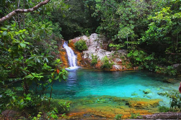 Beautiful Santa Barbara Waterfall Chapada Dos Veadeiros Brazil — Stock Photo, Image