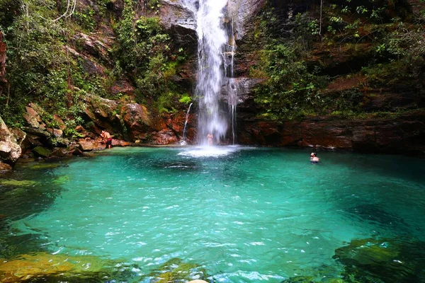 Cachoeira Santa Barbara Chapada Dos Veadeiros Brasil — Fotografia de Stock